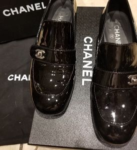 Chanel patent leather loafers